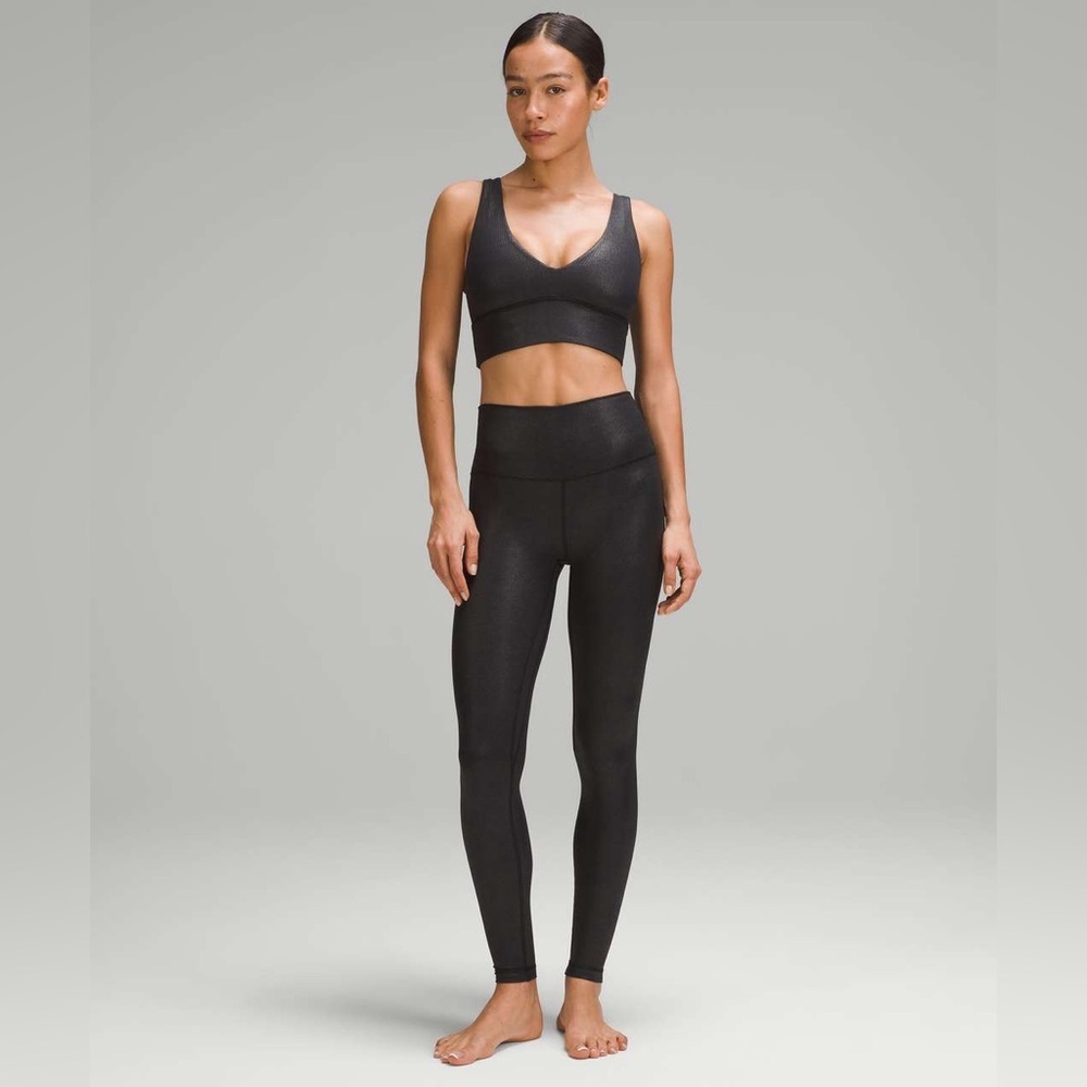 B-Lululemon Align Ribbed V-Neck Bra *Light Support, C/D Cup Shine